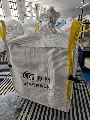 ทนความหนาวที่ดี 1500kg PP Jumbo Fibc 4 Loops ถุงสัมภาระที่ไม่ผ่านการรับรองสําหรับการขนส่งสินค้าจํานวนมาก